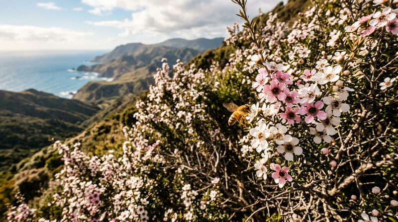 Quá trình sản xuất Mật Ong Manuka chuẩn New Zealand Đặc điểm hoa Manuka và mùa thu hoạch ngắn ngủi