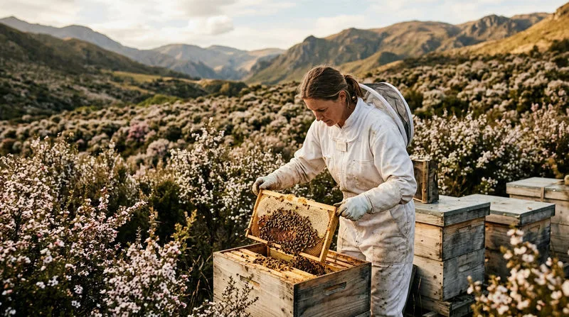 Hoa cây Leptospermum — nguồn mật tạo nên mật ong Manuka