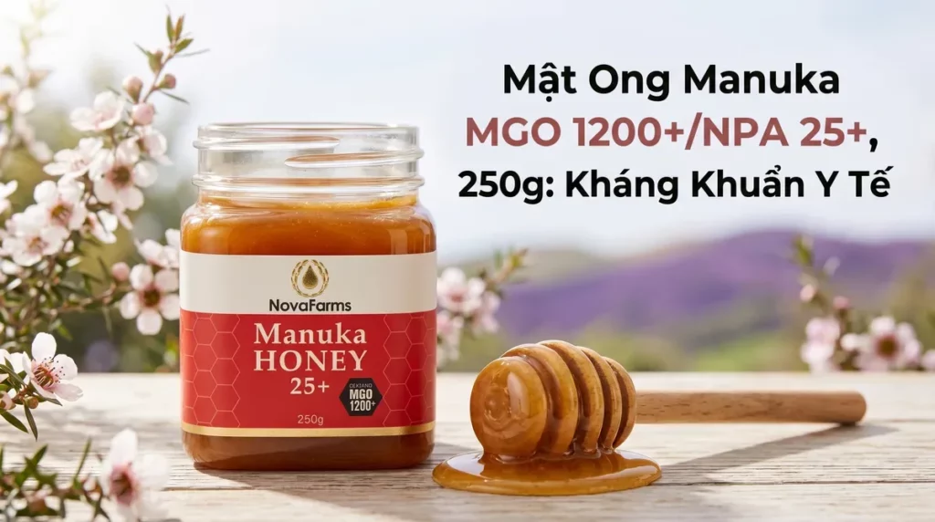Mật Ong Manuka MGO 1200+/NPA 25+, 250g: Kháng Khuẩn Y Tế Mật Ong Manuka MGO 1200+/NPA 25+, 250g: Kháng Khuẩn Y Tế