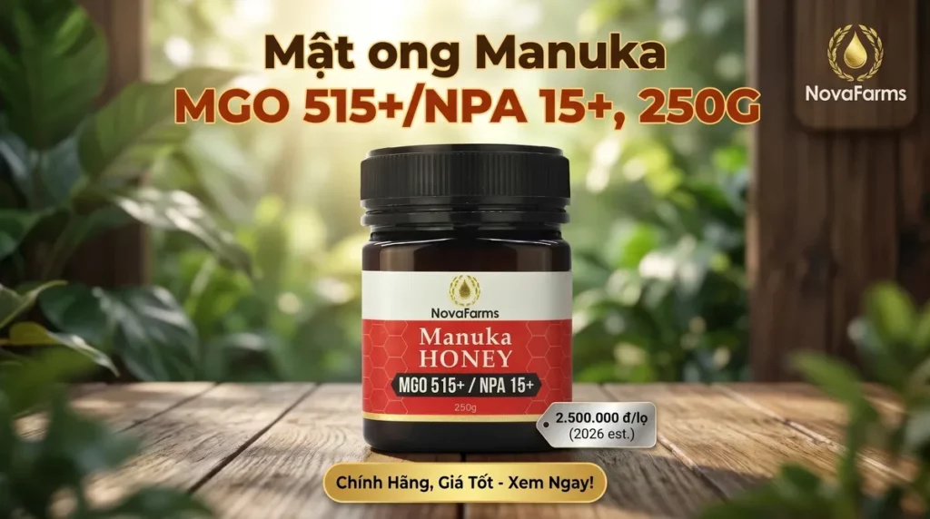 Mật ong Manuka MGO 515+/NPA 15+, 250G Chính Hãng Giá Tốt