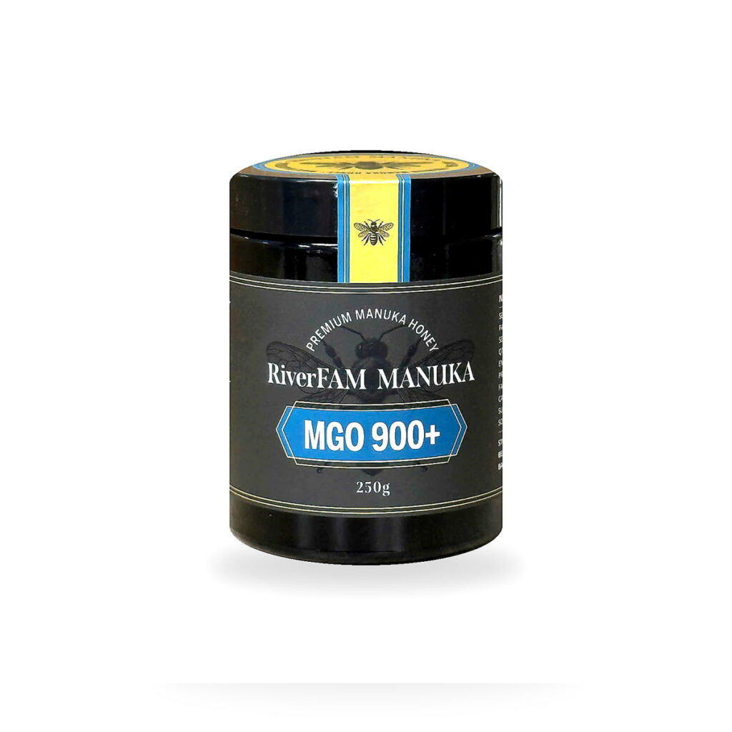 Mật ong Manuka RiverFAM MGO 900+ 250g hộp thủy tinh Mật ong Manuka RiverFAM MGO 900+ 250g hũ thủy tinh chính hãng New Zealand
